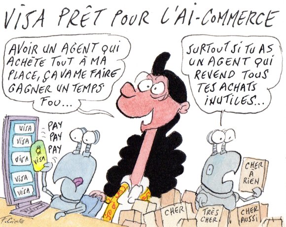 Dessin: Visa s’ouvre pour être le porte-monnaie des agents IA